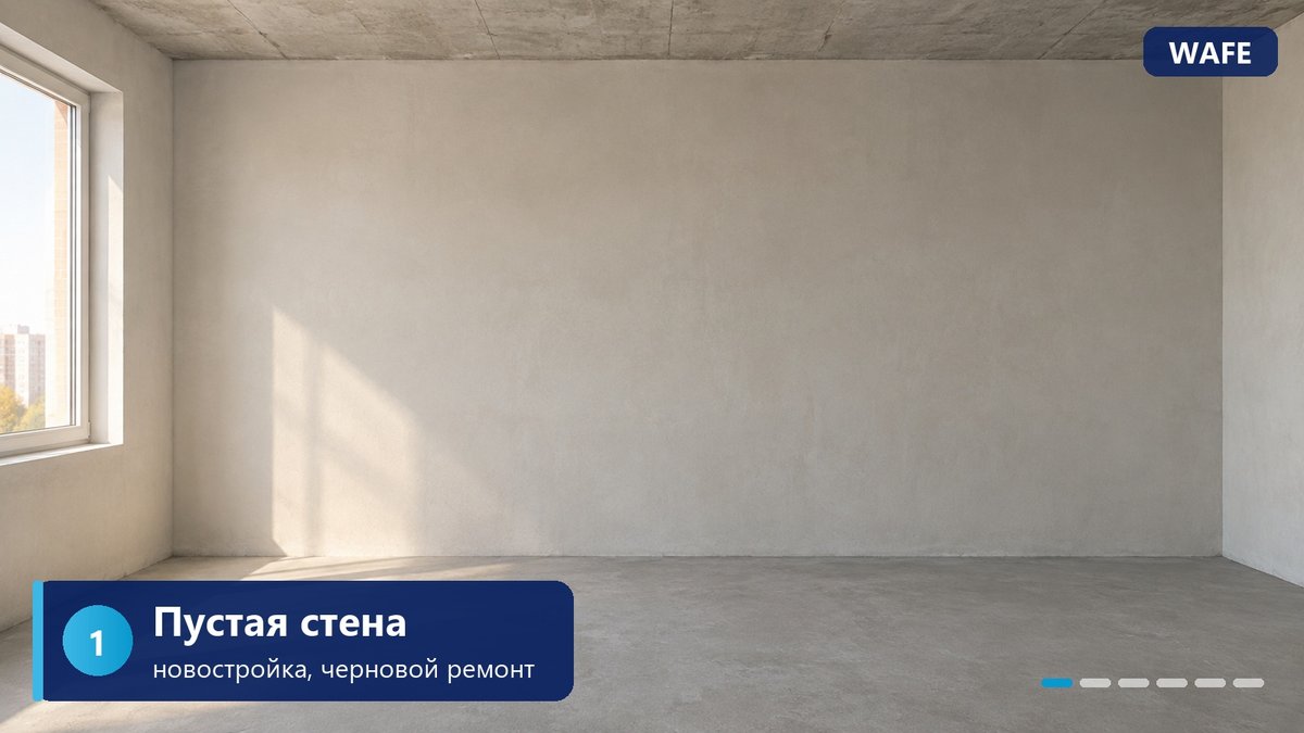 Шаг 1. Пустая стена в новостройке
